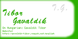 tibor gavaldik business card